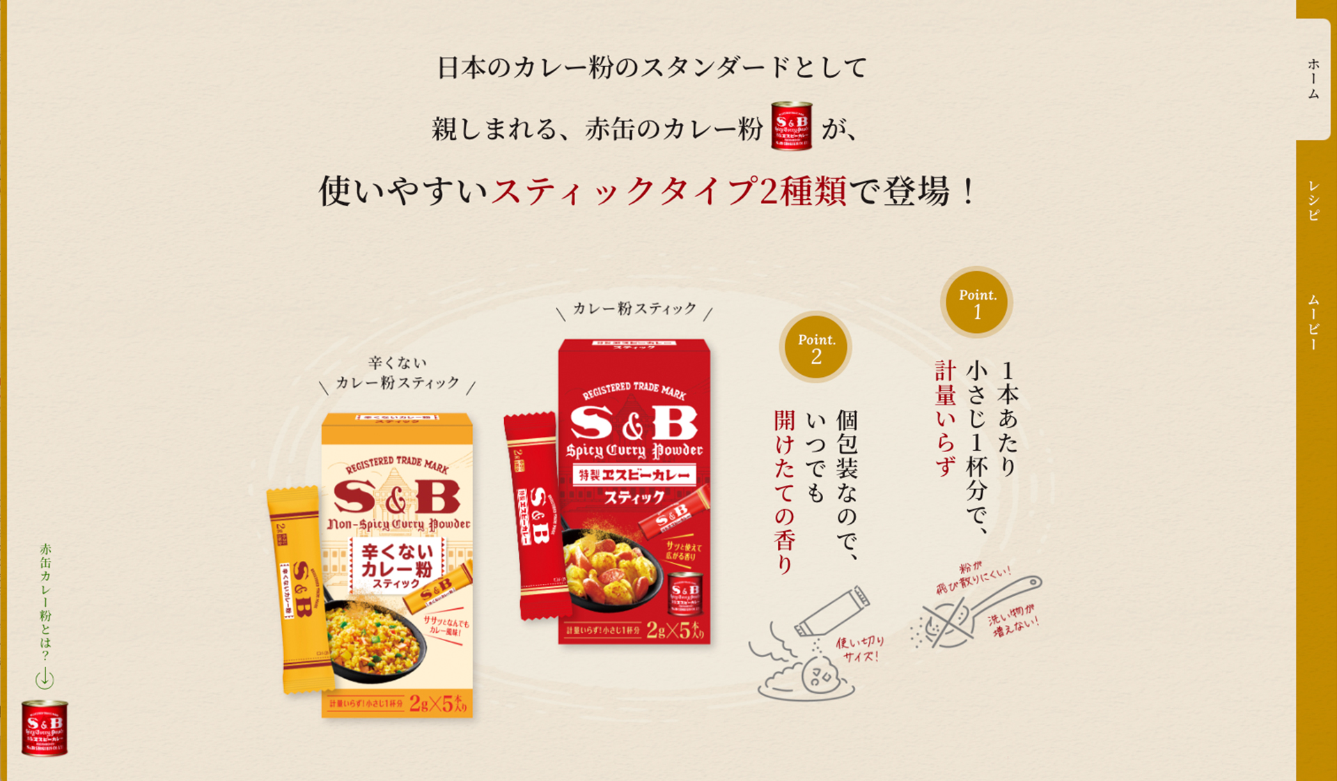 S&#038;B カレー粉スティック